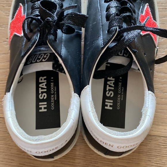 Golden Goose Hi Star (black, neon pink star, metallic laces, 8 US) 39 euro - Picture 3 of 8
